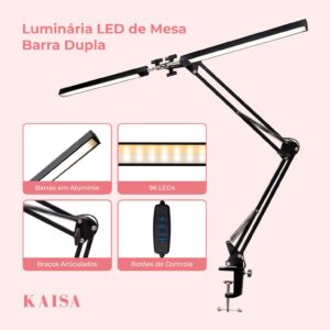 Luminária LED KAISA Com Braço Oscilante Longo